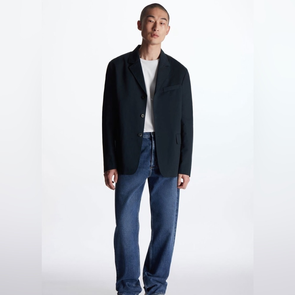 Cos Men’s Relaxed Fit Linen Blend Single Breasted Classic Blazer